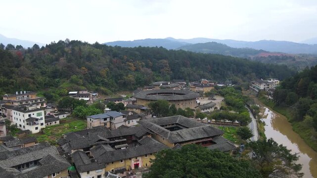 Hakka Tulou Village in Yongding County, Fujian, China