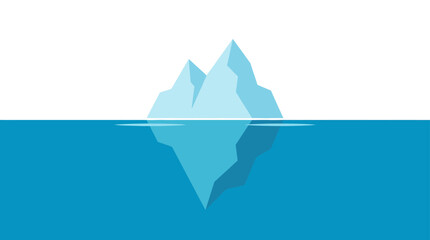 Iceberg floating in deep blue ocean water. © Muhammad