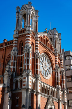 Sagrado corazon church facade details in bilbao