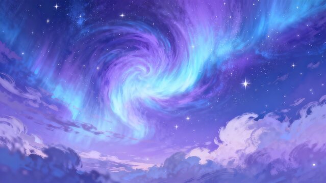Cosmic swirl in night sky