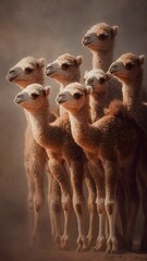 Naklejka premium Camel babies is very happy