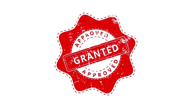 Red grunge access granted validation stamp on white background