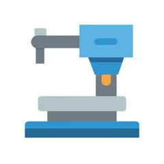 Obraz premium Simplified blue hydraulic press illustration against black backdrop perfect for industrial concepts