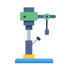 Fototapeta premium Flat vector illustration of a drill press on a black background