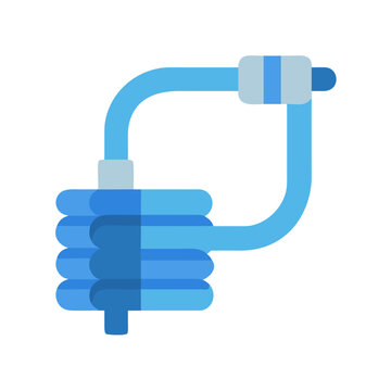Flat vector graphic of an exercise expander with bands on a black background