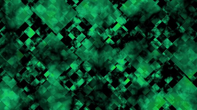 Diagonal grid of emerald green squares on dark background. Abstract diagonal grid of emerald green squares for tech interface layouts. Modern diagonal grid of emerald green squares.