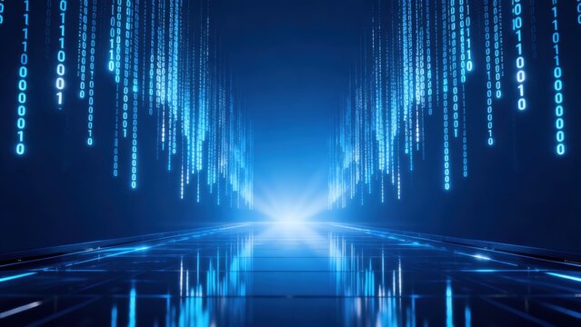 Digital data stream in corridor