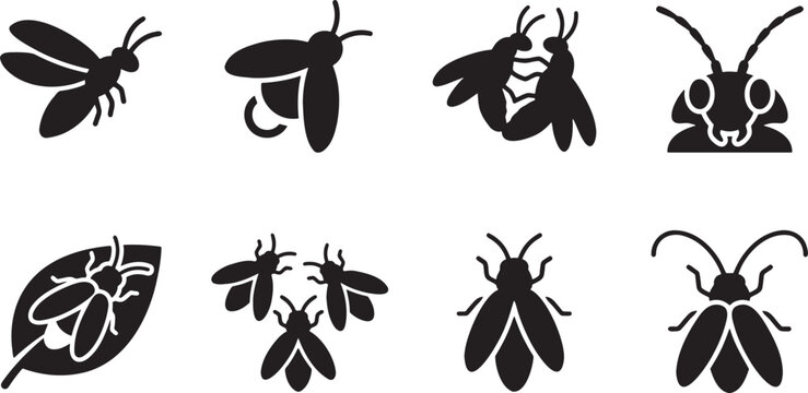 Flying wild insects moths beetles and cicadas profiles