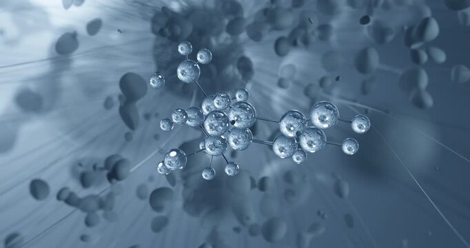 Oxilofrine rotating molecular structure, 3d ball-and-stick model, looped video stimulant drug

