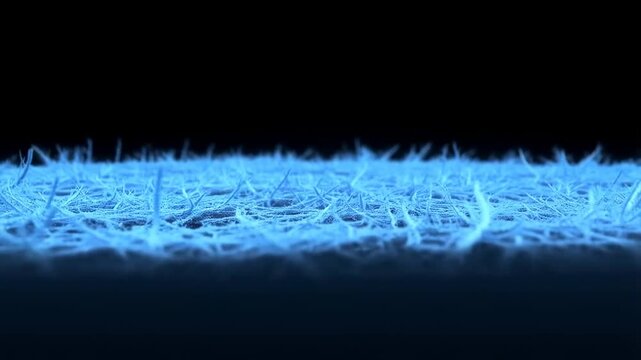 Eerie blue grass growth in darkness: timelapse of spiky blades emerging under night sky