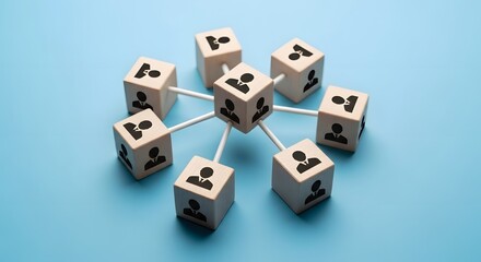 Obraz premium International friendship day wooden blocks representing global connections and collaboration