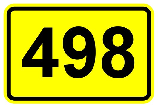 Illustration eines Schildes der Bundesstra&szlig;e B 498 in Deutschland