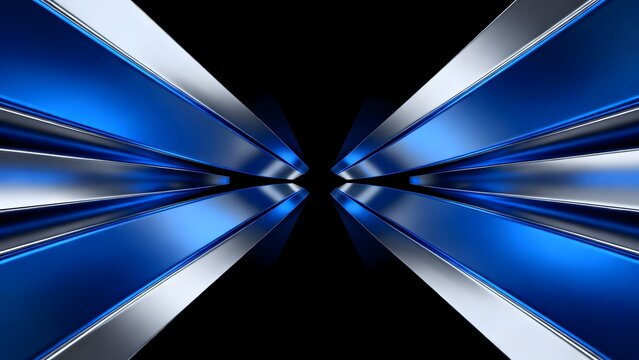 Abstract blue and silver geometric shapes