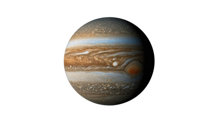 Detailed Jupiter planet with Great Red Spot, isolated on transparent background © Claudia