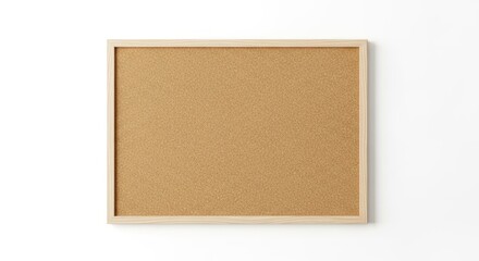 Fototapeta premium Empty cork board with wooden frame isolated on white background
