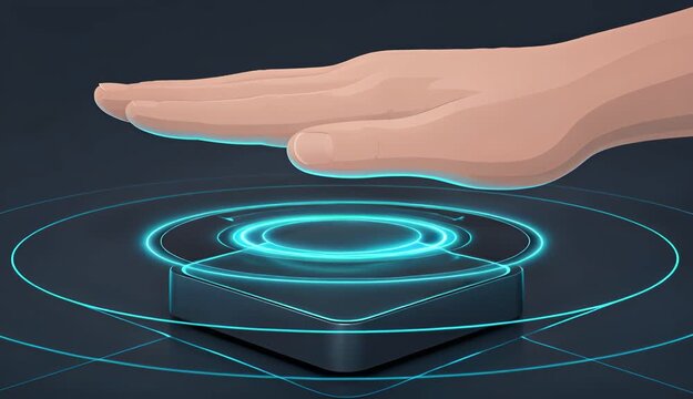 Contactless Gesture Control Interface and Touchless Technology Concept
