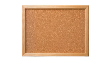 Fototapeta premium Rectangular cork board with wooden frame, isolated on transparent background