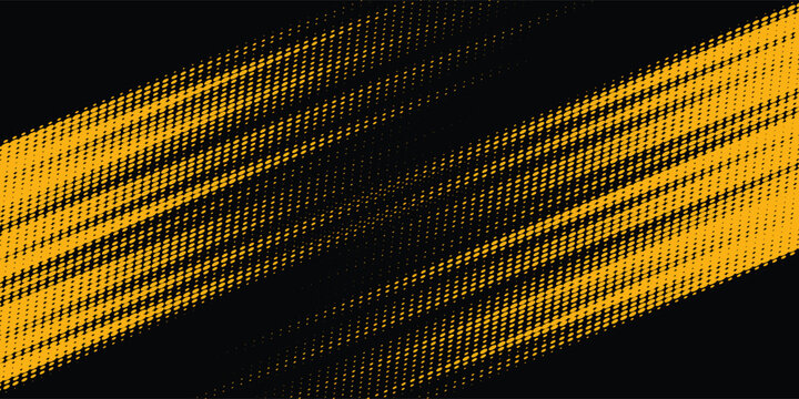 Dots pop art comics sport style vector illustration. Dots halftone yellow and black color pattern gradient grunge texture dots sport