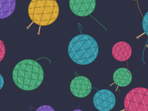 Knitting Yarn and Needles Pattern Cozy Background