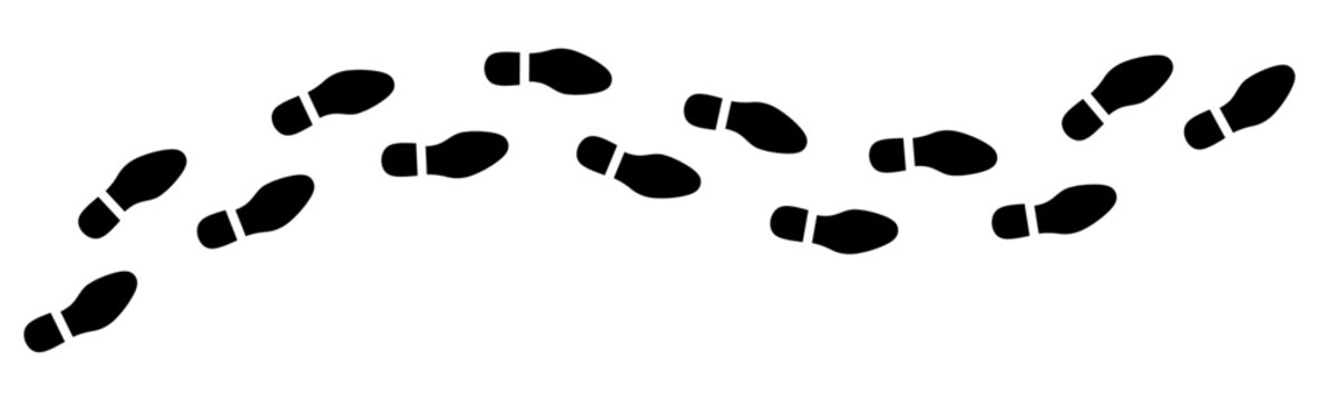 Human Shoe Print Footsteps on Transparent Background
