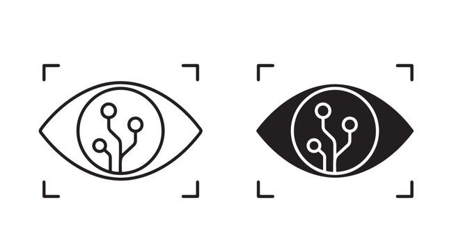 Minimal AI Vision Line Vector Icon for Computer Vision Technology