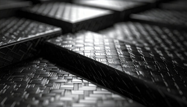 Woven black carbon fiber pattern texture tiles