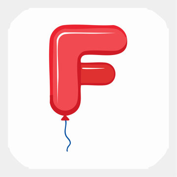 Red Balloon Shaped Like Letter F