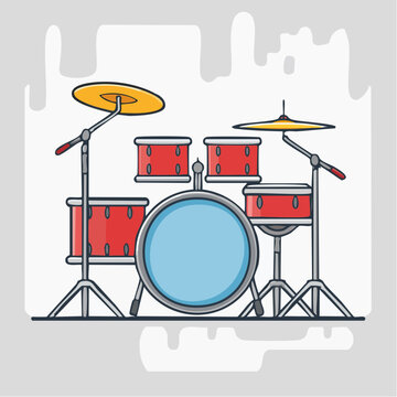 Red Drum Kit Illustration