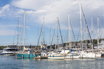Obraz premium Image of several boats in a harbor