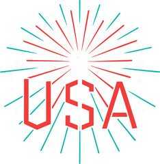 Fototapeta premium 4th of july fireworks graphic with usa text