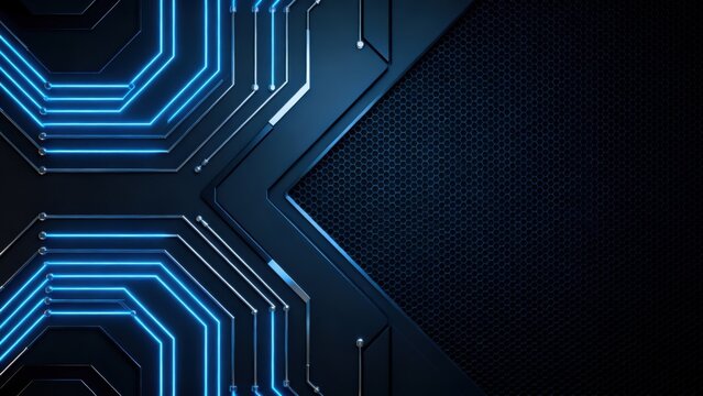 Blue neon circuit board design