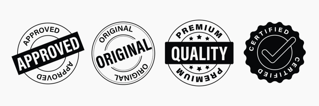 Quality certification badges collection vector elements