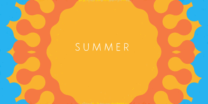 Retro geometric sun pattern with orange and yellow hues