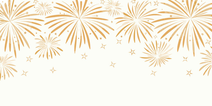Gold fireworks pattern with stars a celebratory vector illustration