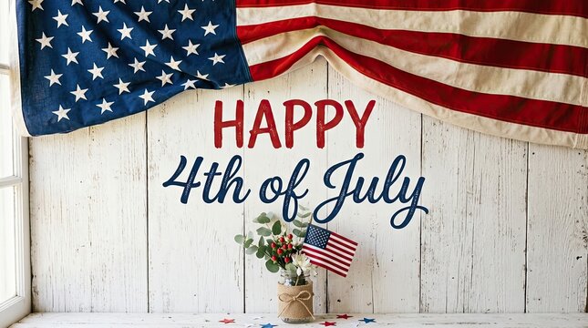 Happy 4th of july independence day american flag decorations