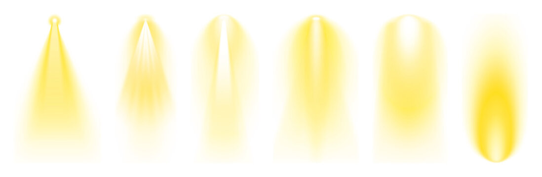 PNG Golden light beam variations on transparent background