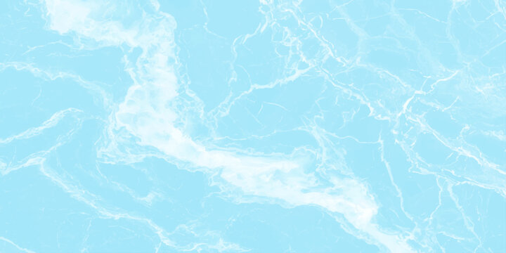 Light blue marble texture with swirling white veins a decorative stone pattern background azure calcite ceramic clouded
