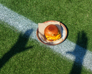 Soccer field with cheeseburger  © Courtney