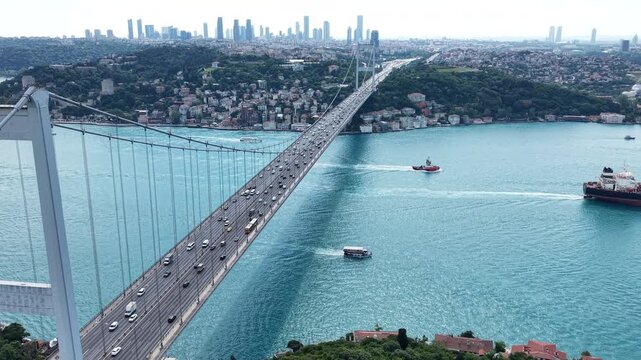 Turquoise Bloom Covers Bosphorus Strait in Istanbul