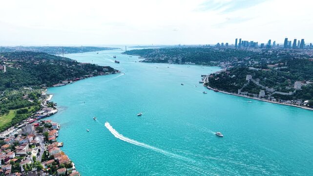 Istanbul Waterway Shimmers with Natural Bloom