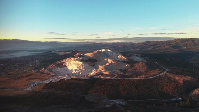 Drone View Reveals Quarry Expansion Beside Homes in Turkey