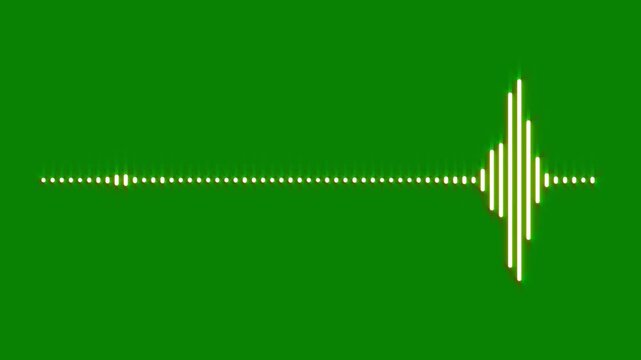 Radial sound frequency loop, 4k  audio spectrum, sharp wave motion, alpha channel background, high quality music visualizer, geometric audio pulse  with green background.
