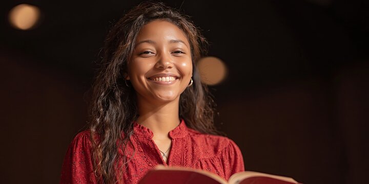Photo of female pastor giving sermon