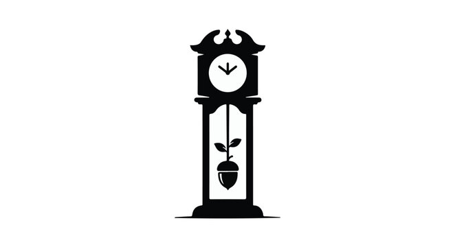 black silhouette clock with pendulum