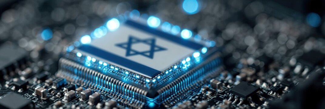 Photo of Israel flag cpu on motherboard