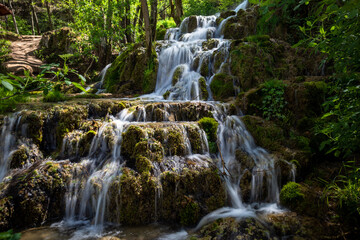 Obraz premium Taorska Vrela, a popular tourist destination in Serbia with numerous waterfalls and beautiful nature 