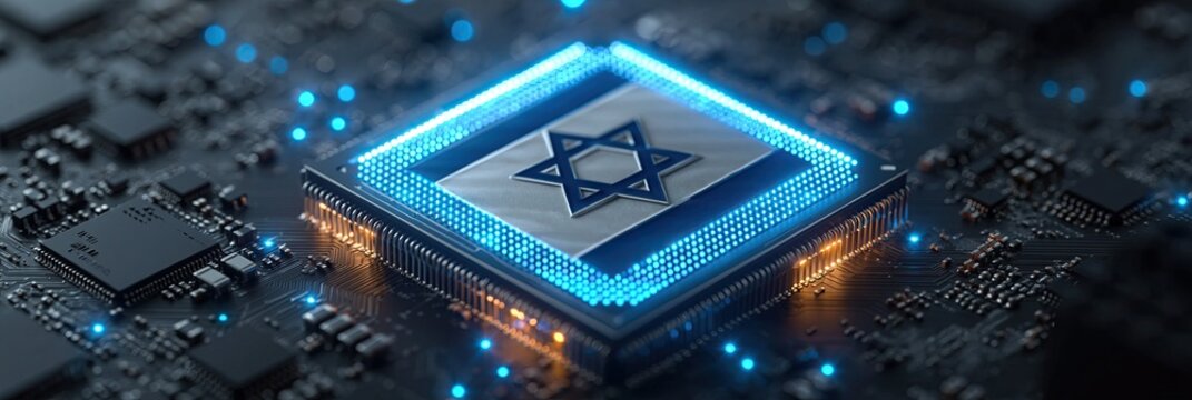 Photo of Israel flag cpu on motherboard