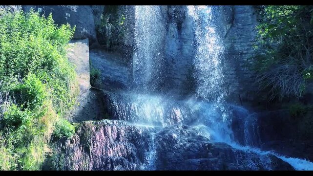 River waterfall in the mountains