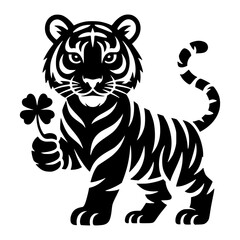 Obraz premium Tiger With Clover