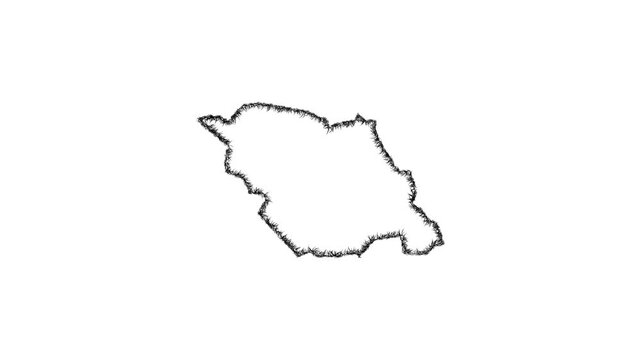Sketch Sheffield outline map animation - smooth progressive reveal